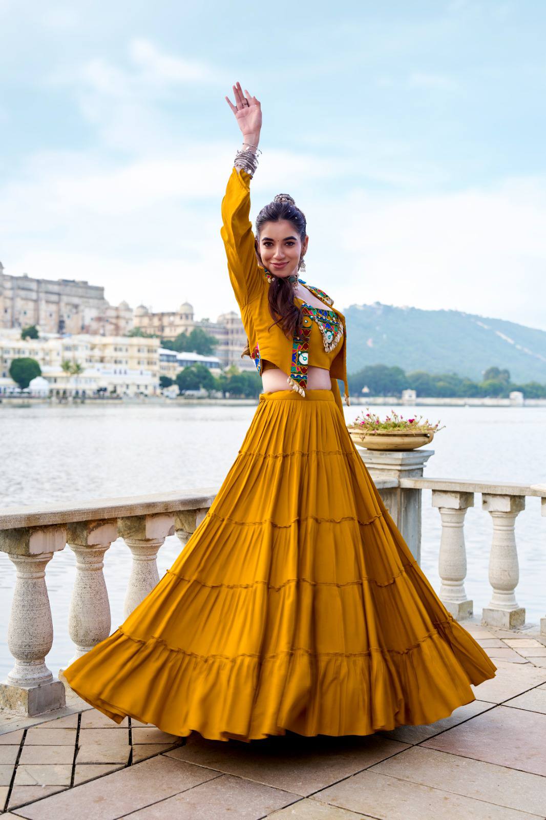 Designer Mirror Work Lehenga Choli for Garba Festival 2025