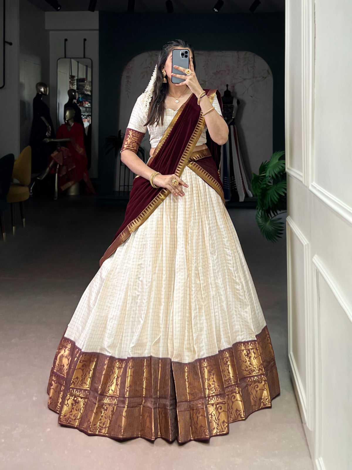 Poly Cotton Lehenga Choli with Georgette Dupatta