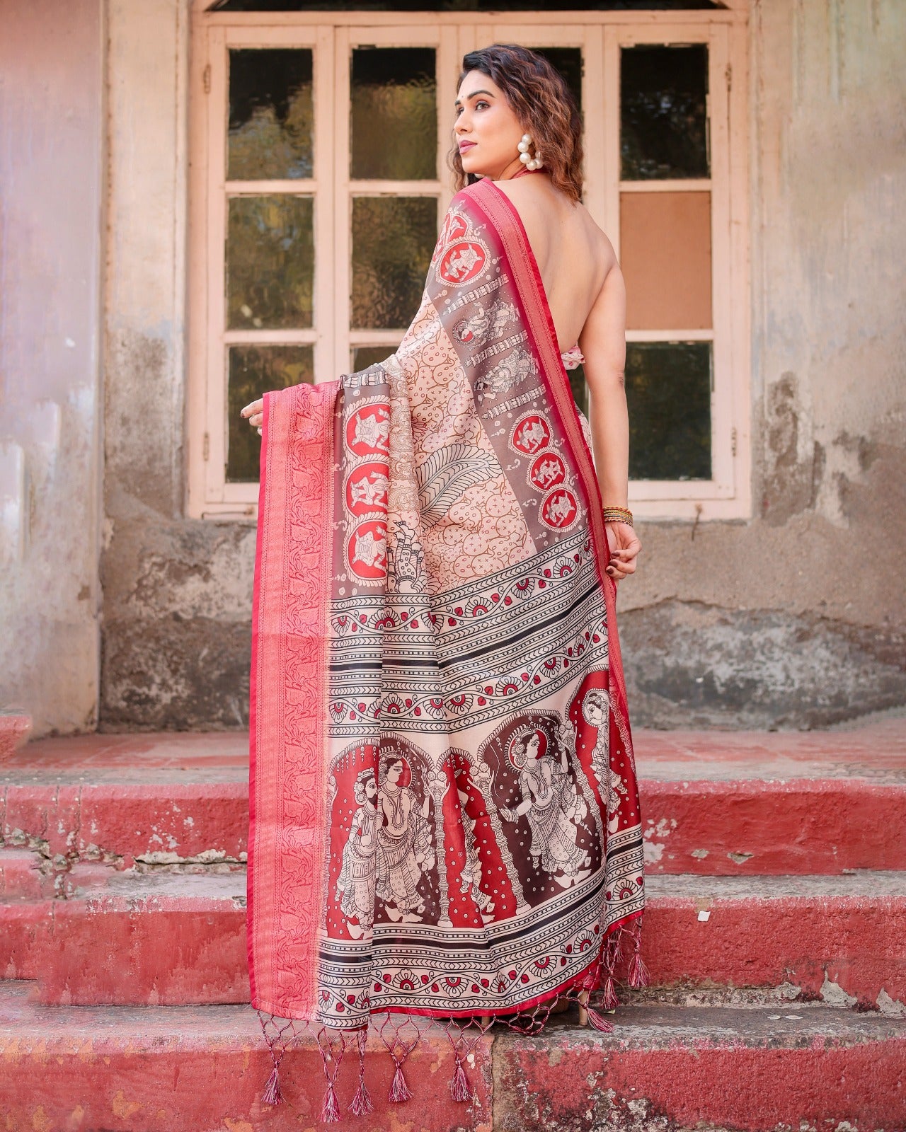 Pure Banarasi Saree with Vintage Motifs and Designer Blouse Piece