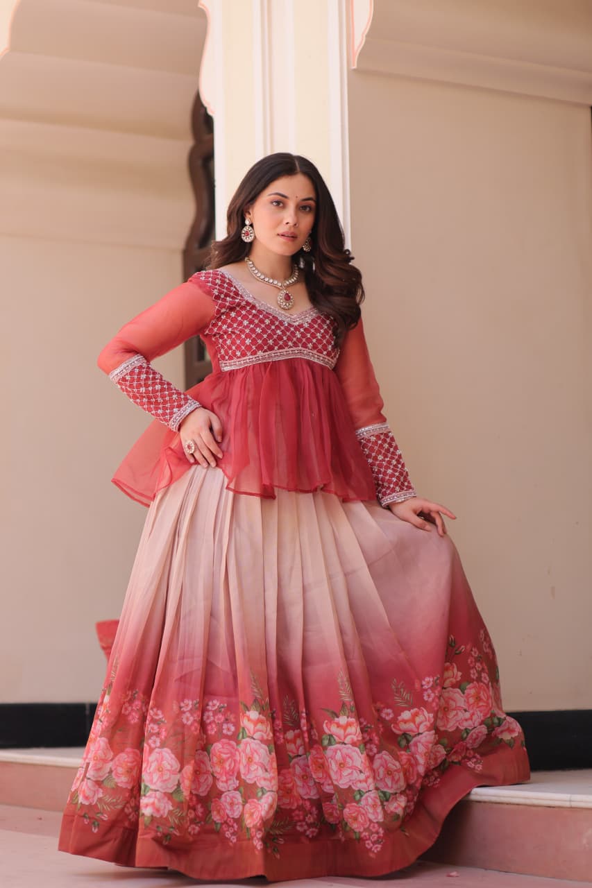 Elegant Cosmos Lehenga Choli Set – Trendraani Festive Wear