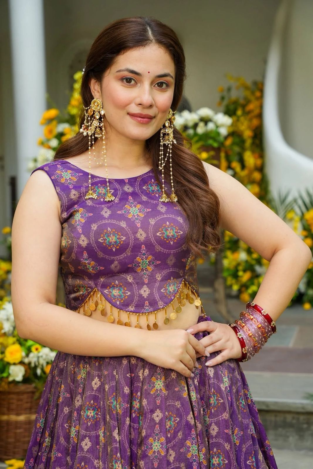 Digital Printed Organza Lehenga for Navratri 2025