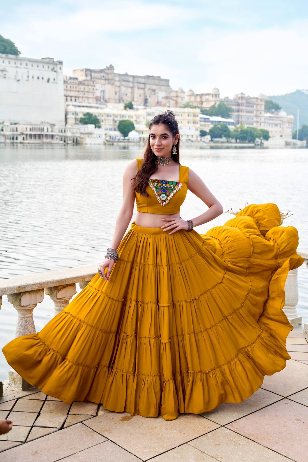 Designer Mirror Work Lehenga Choli for Garba Festival 2025