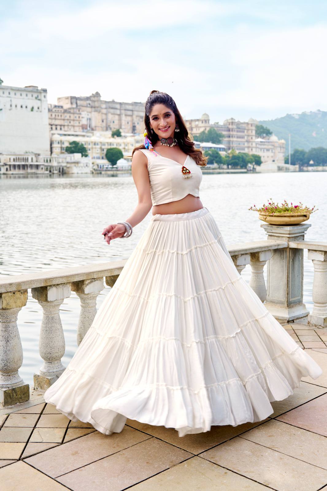 RAJUDI Navratri Lehenga Choli 2025 with Mirror Gamthi Work