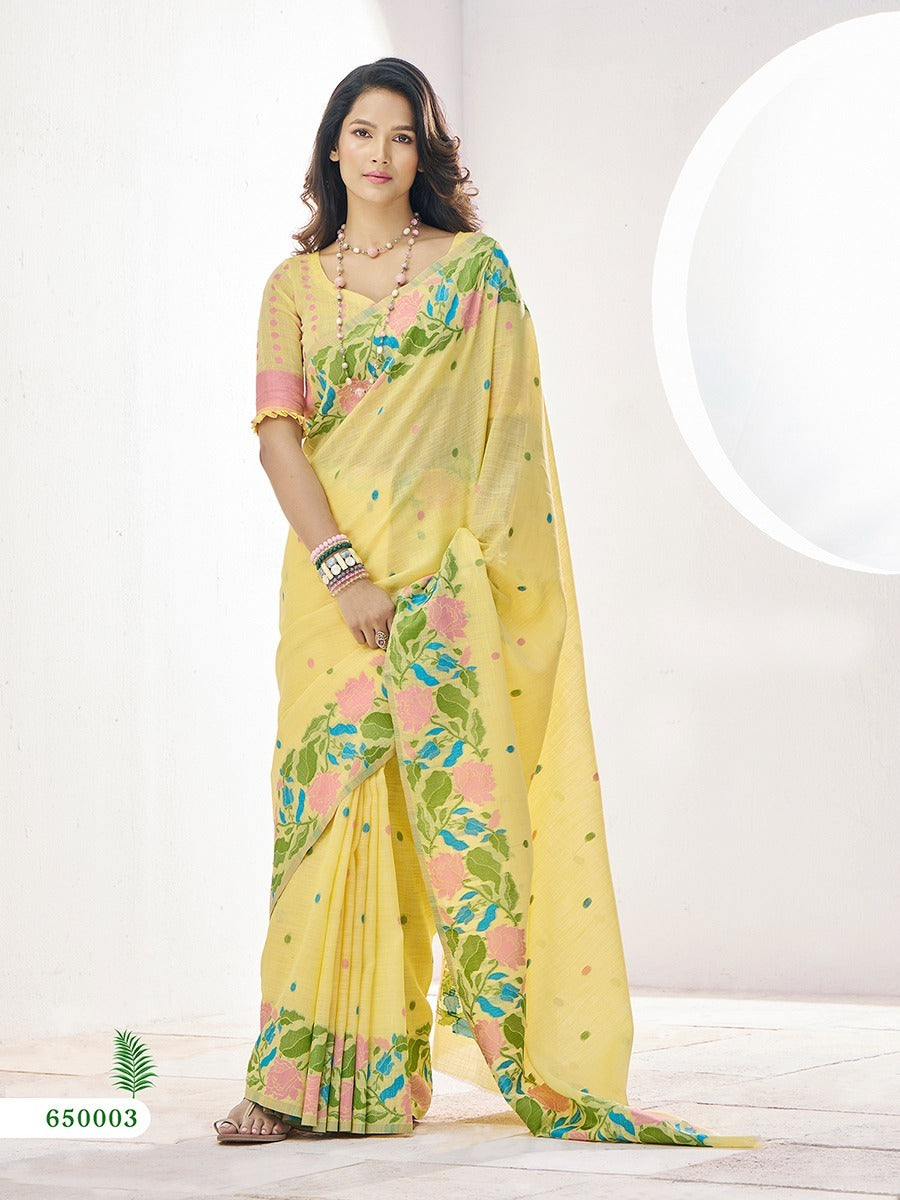 Elegant Linen Silk Saree by RajPath in Gulabi Tone – Festive Wear