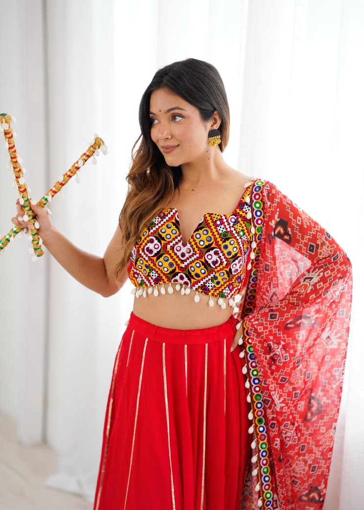Designer Navratri Lehenga Choli with 4 Meter Flair
