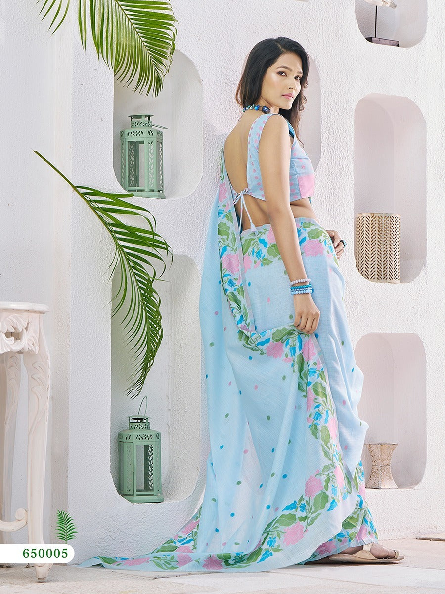 Linen Silk Saree for Women by RajPath – Lightweight & Breathable Ethnic Saree