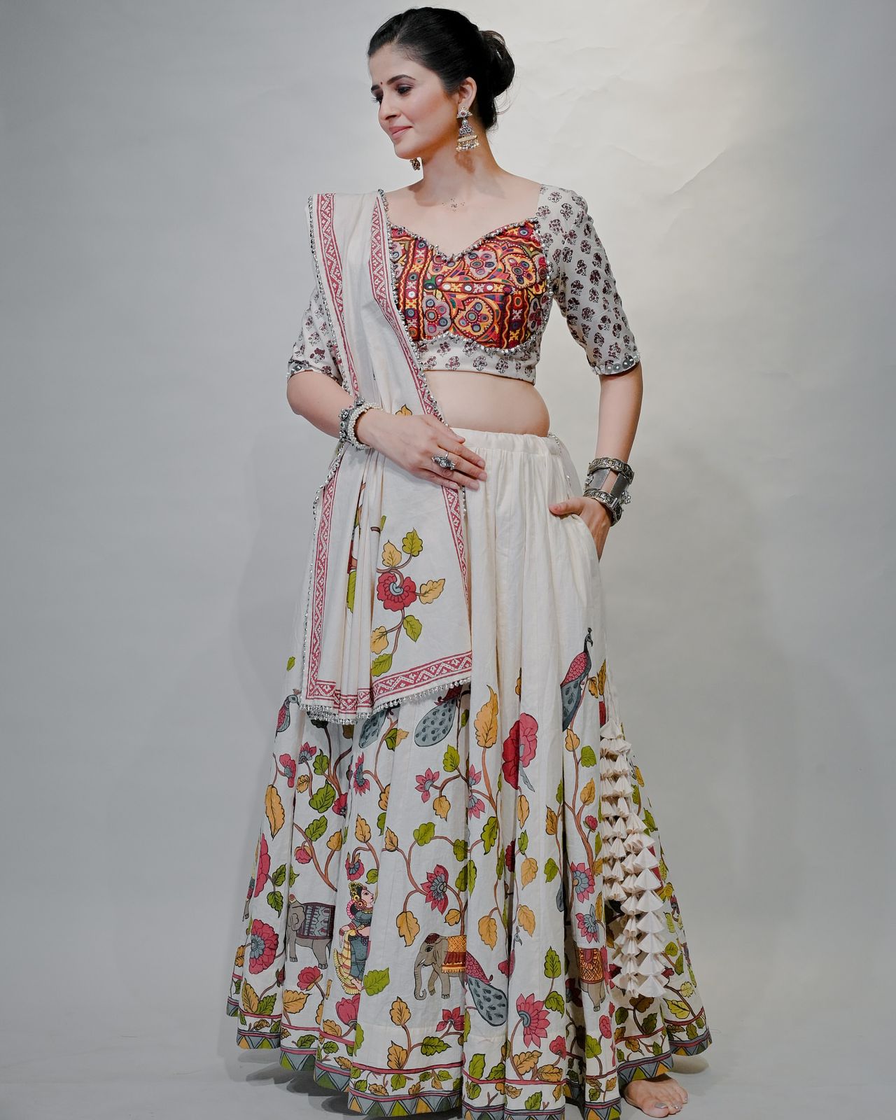 Navratri Special Cotton Lehenga Choli with Mirror Work – Trendraani