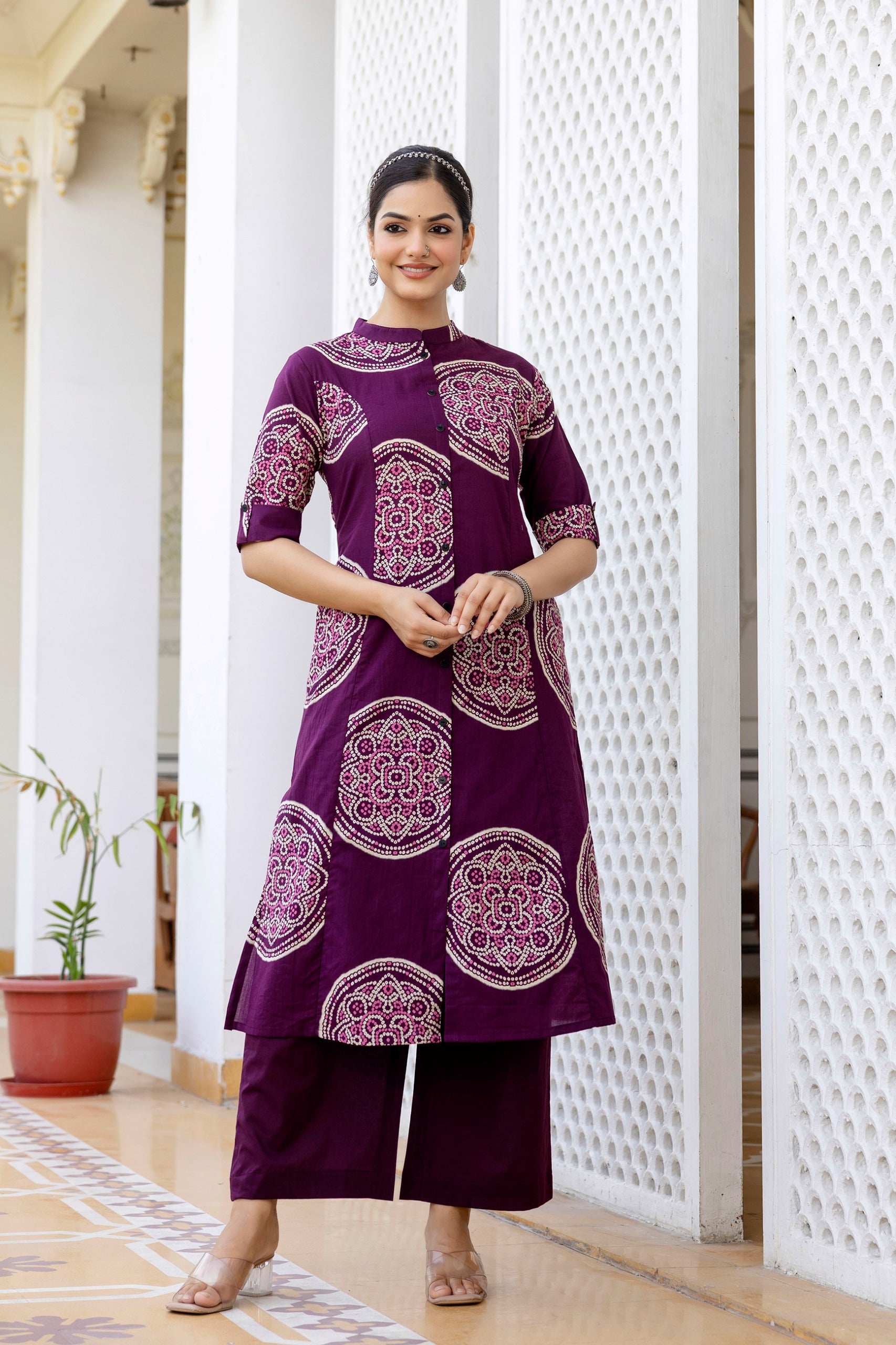 Digital Print Cotton A-Line Kurti with Pant – Designer Co-ord Set