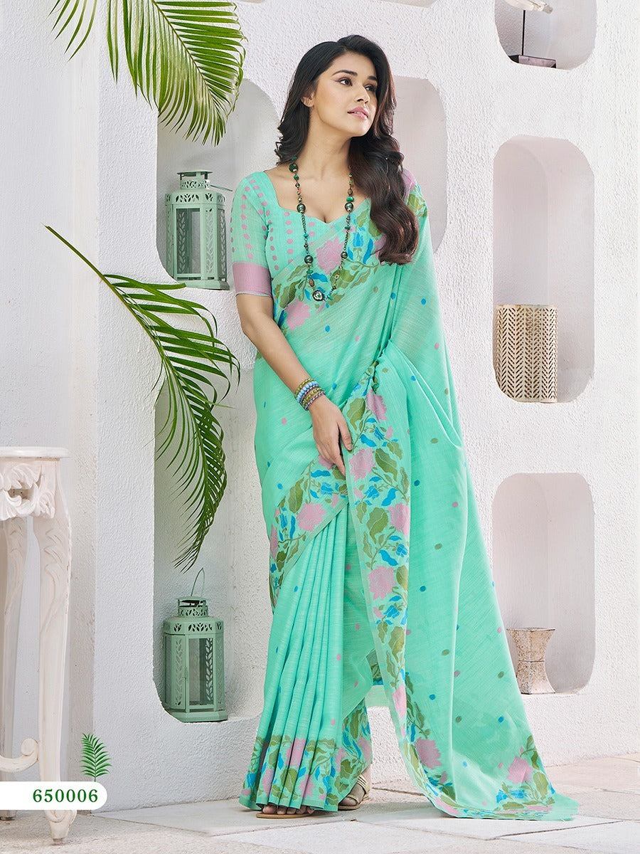 Linen Silk Saree for Women by RajPath – Lightweight & Breathable Ethnic Saree