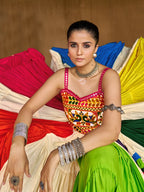 Kutchi Mirror Work Blouse and Lagadi Patta Dupatta