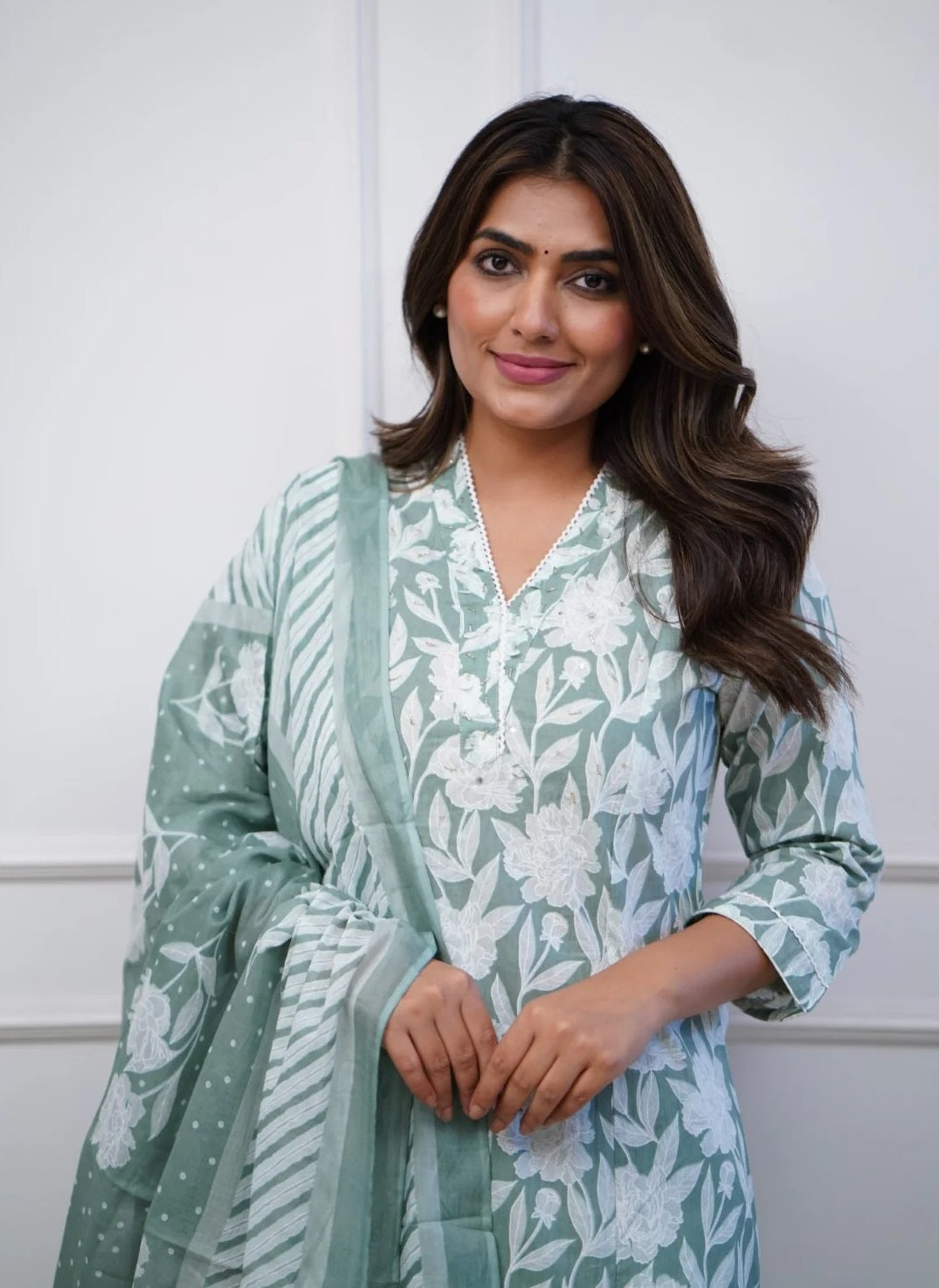 Viscose Kurta Pant Set with Chanderi Cotton Dupatta