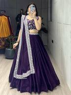 Heavy Embroidered Kaudi Blouse Lehenga Set