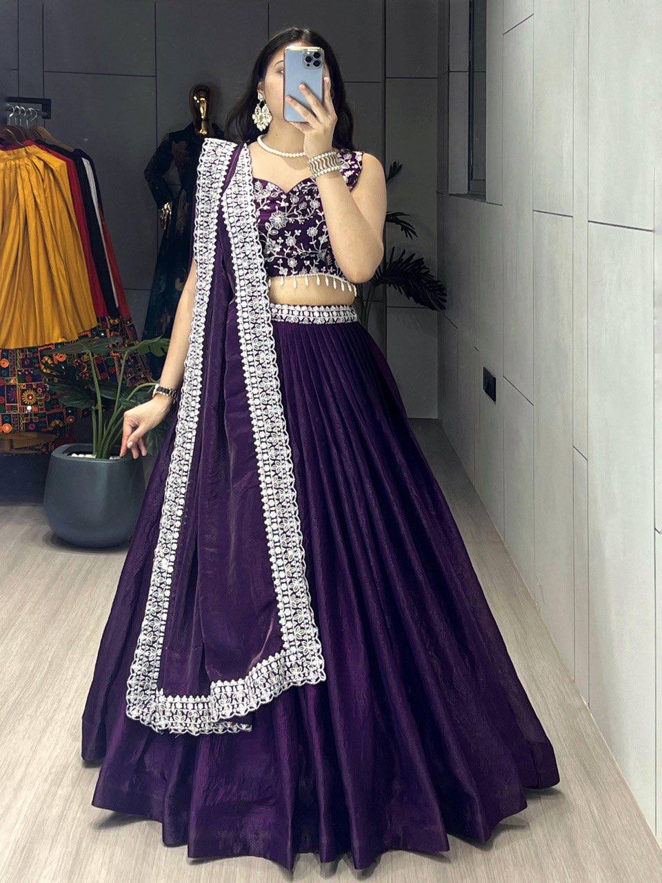 Heavy Embroidered Kaudi Blouse Lehenga Set