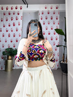 Stitched 8 Meter Flair Lehenga for Garba Night with Sequins Touch