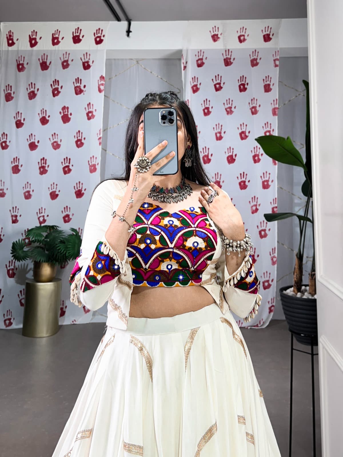 Stitched 8 Meter Flair Lehenga for Garba Night with Sequins Touch