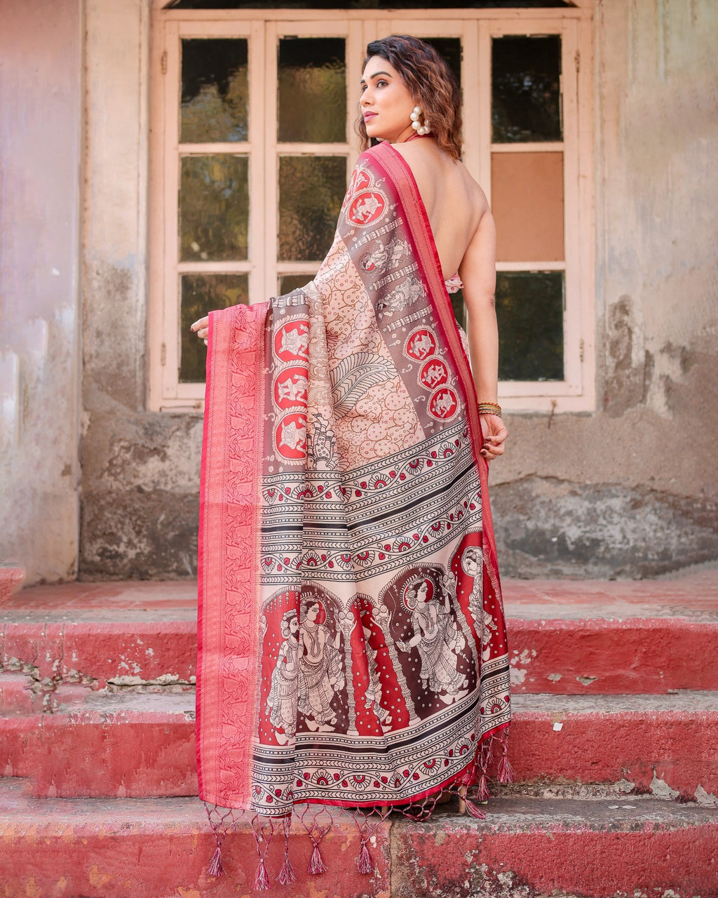 Pure Banarasi Saree with Vintage Motifs and Designer Blouse Piece