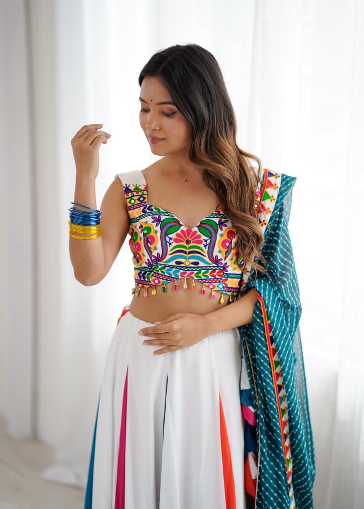 Rayon Lehenga Choli with Kodi Work and Fancy Lace Dupatta