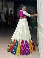 Multi-Color Lehenga with Lace Detailing and Gamthi Jacket – Trendraani
