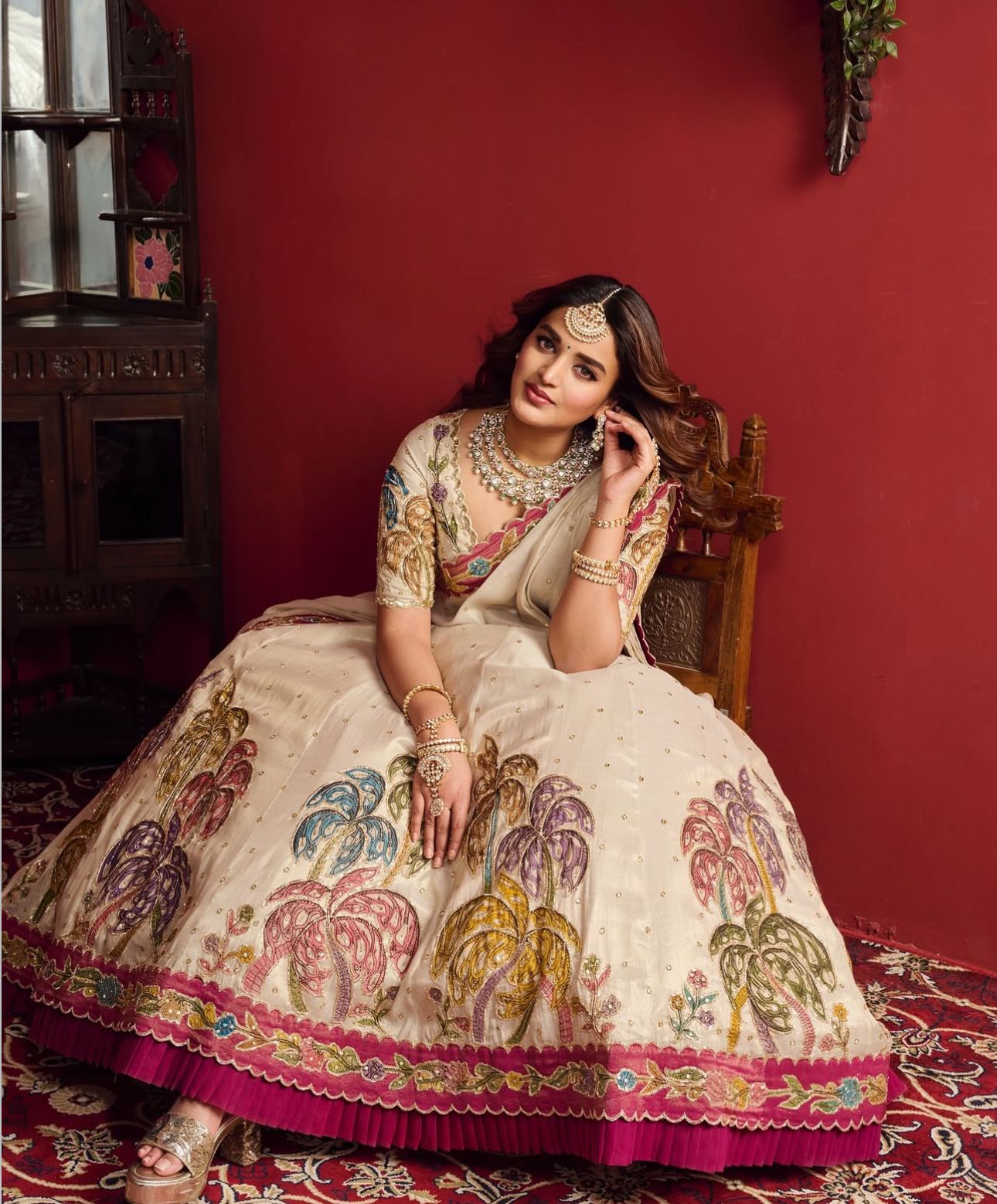 Tissue Silk Lehenga with Cancan and Canvas Patta