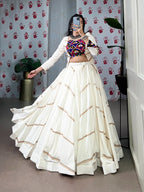 Navratri Rayon Lehenga Choli with Mirror Gamthi Work – Trendraani