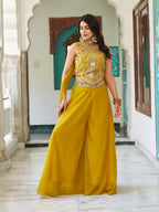 Fully Stitched Palazzo and Dupatta Set in Star Georgette