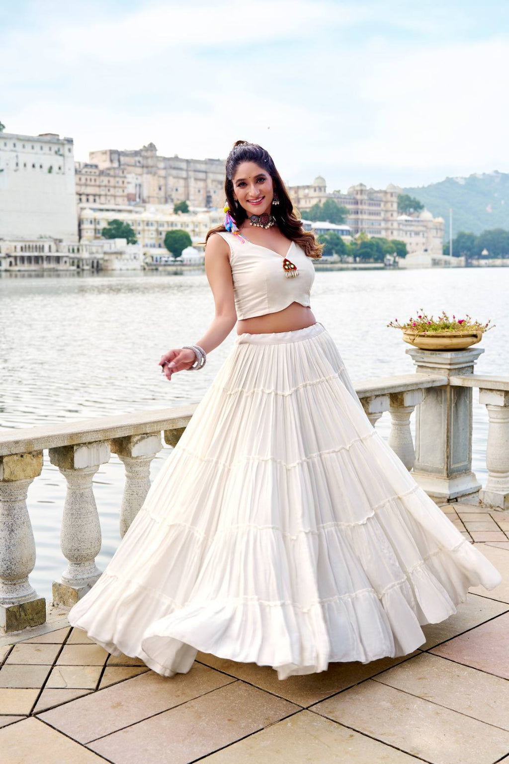 RAJUDI Navratri Lehenga Choli 2025 with Mirror Gamthi Work