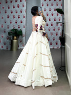 Rayon Lehenga Choli Set with Mirror Embroidery & Canvas Patta