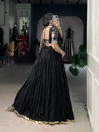 Navratri 2025 Black Lehenga Choli with Zari & Lace Work