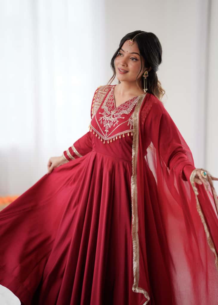 Festive Ready-to-Wear Anarkali Gown Set by Trendraani