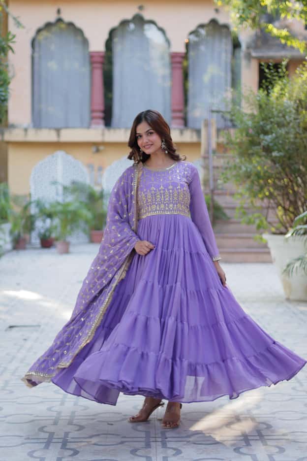 Premium Readymade Georgette Gown for Weddings and Festivals