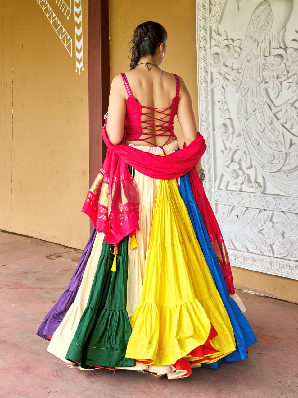 Kutchi Mirror Work Blouse and Lagadi Patta Dupatta
