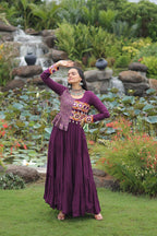 3-Layer Frill Garba Gown with 12 Meter Flair