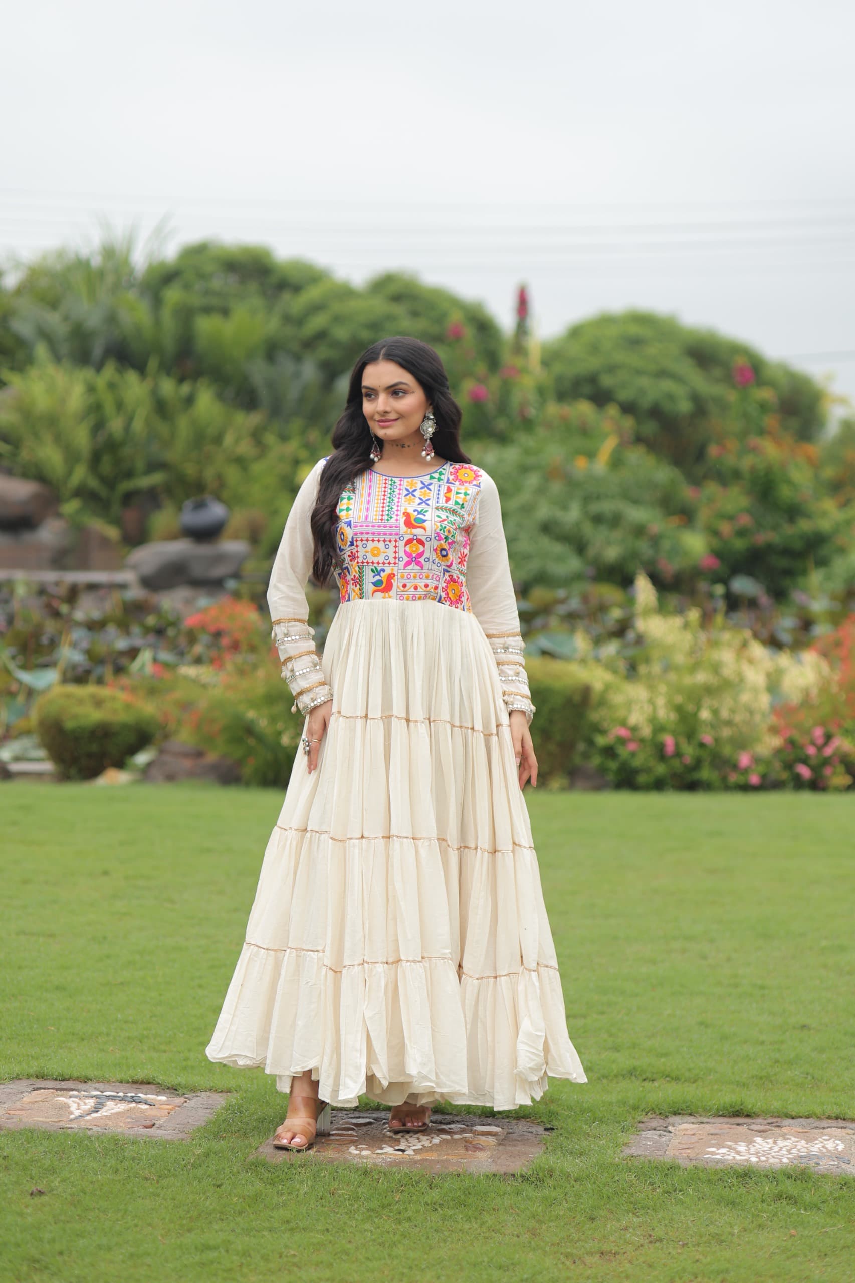 Designer Navratri Gown for Women with 12 Meter Flair