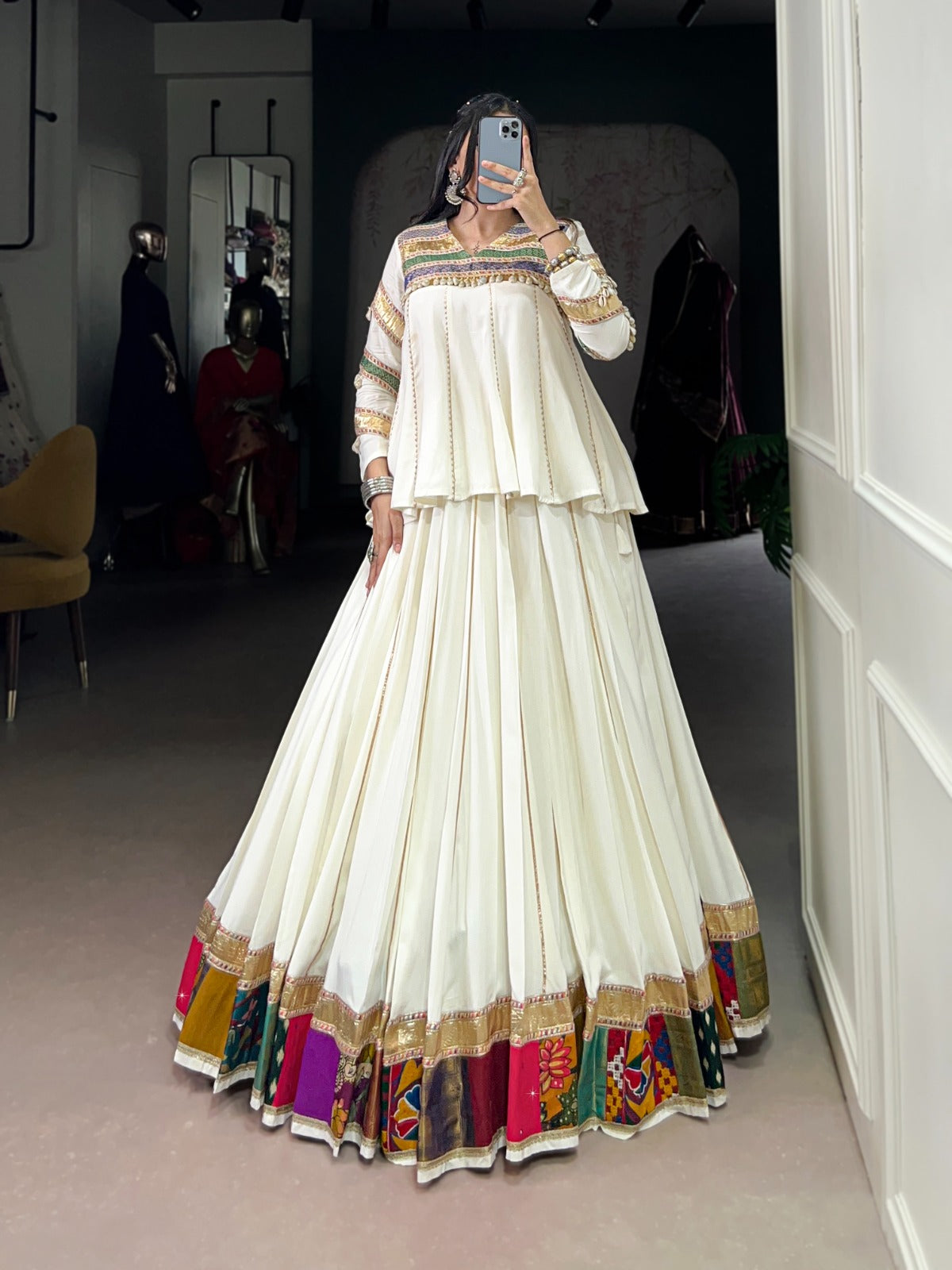Rayon Lehenga Choli with Gotta Patti Work – Trendraani Navratri 2025