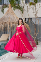 Elegant Mirror Lace Dupatta with Anarkali Dress – Festive Collection 2025