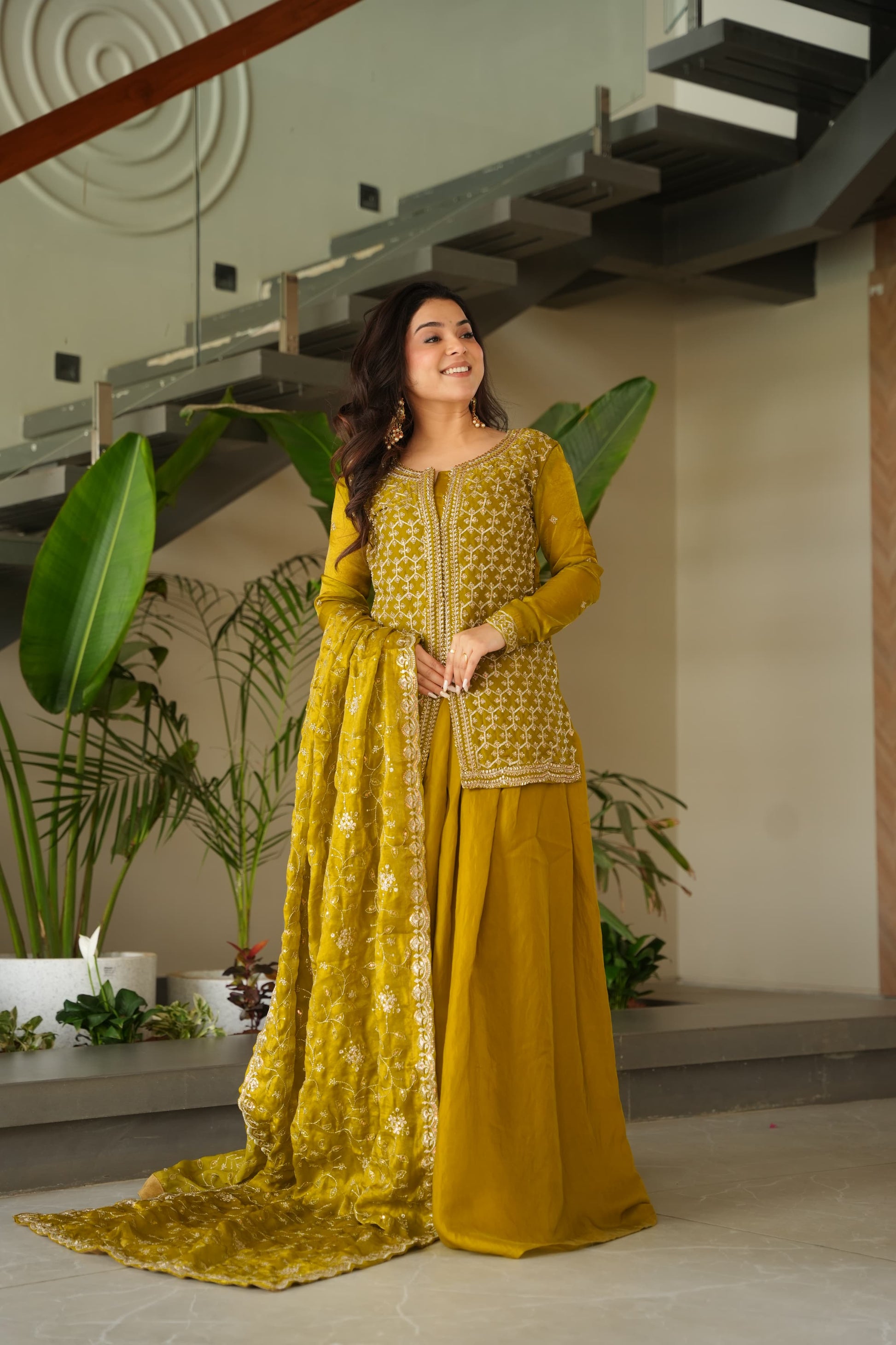 Designer Kurti Sharara Set with Beads and Sequins Work – Trendraani 2025 Collection