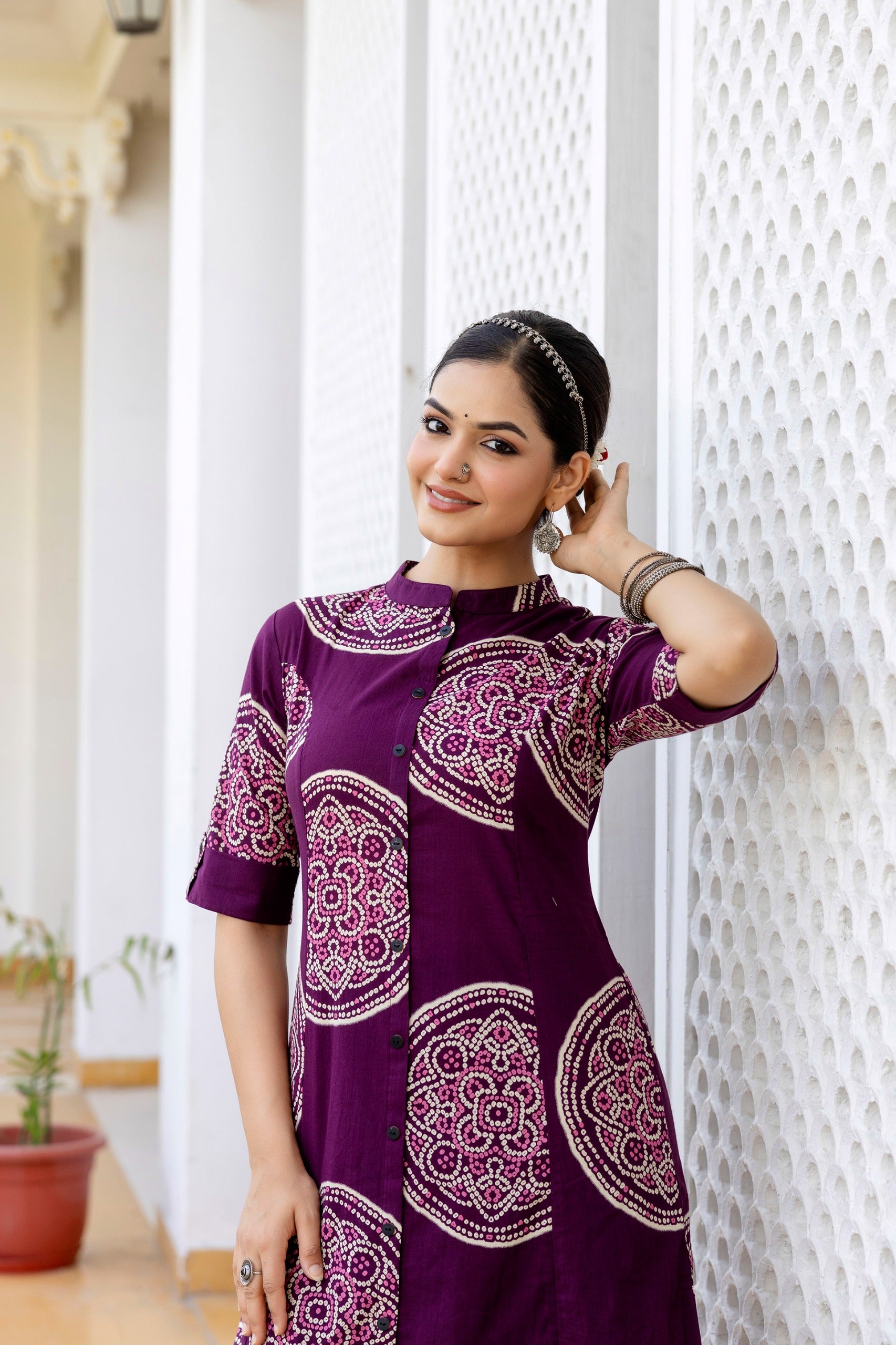 Fine Cotton Co-ord Set in Abstract Bandej Print – Casual Indian Wear