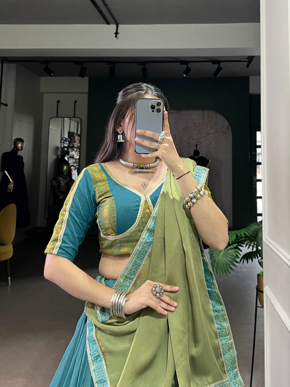 6 Meter Flair Lehenga with Embroidered Rayon Blouse – Trendraani