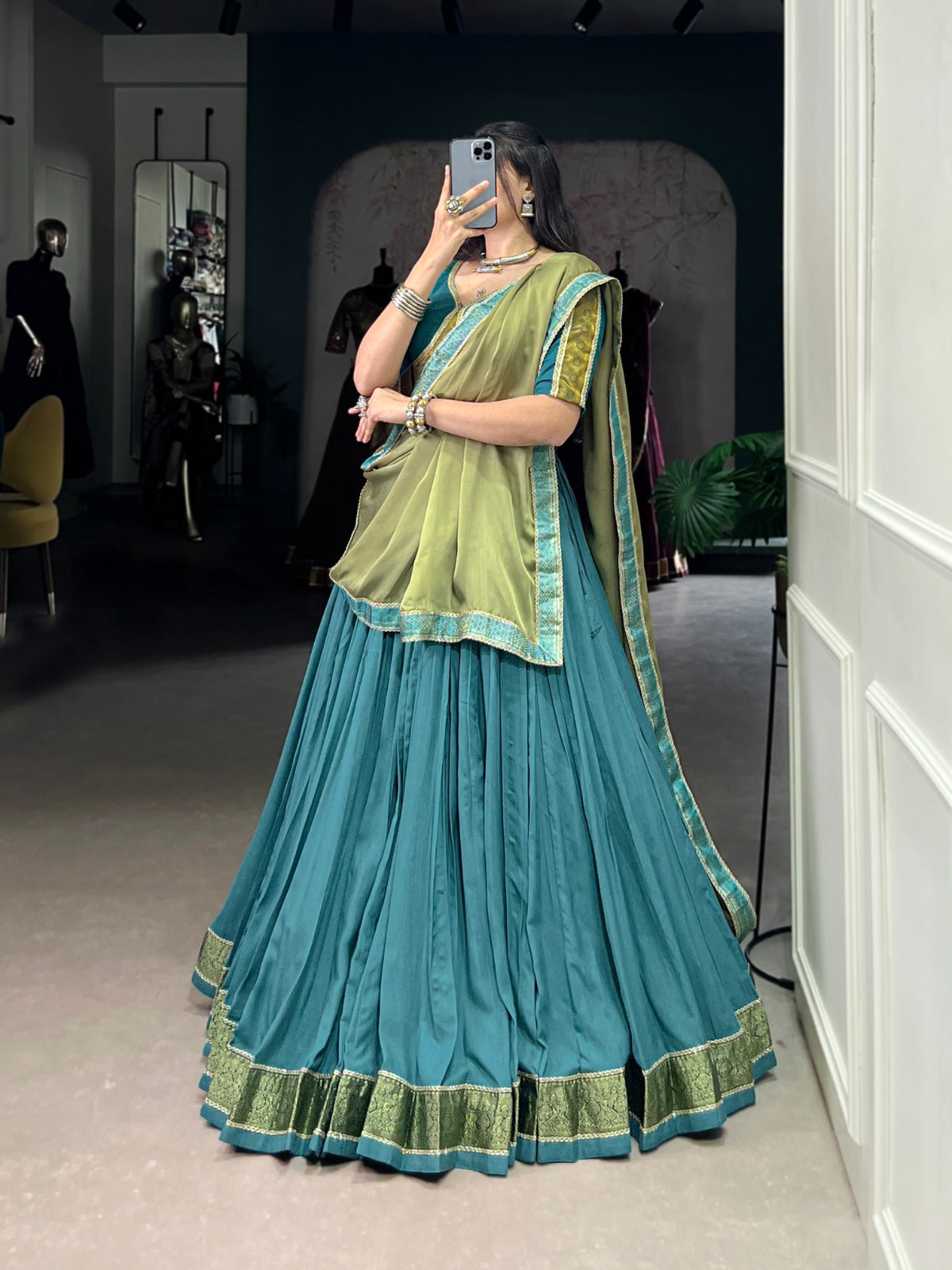 Zari Weaving Lehenga Choli for Navratri 2025 – Wine Rayon Set
