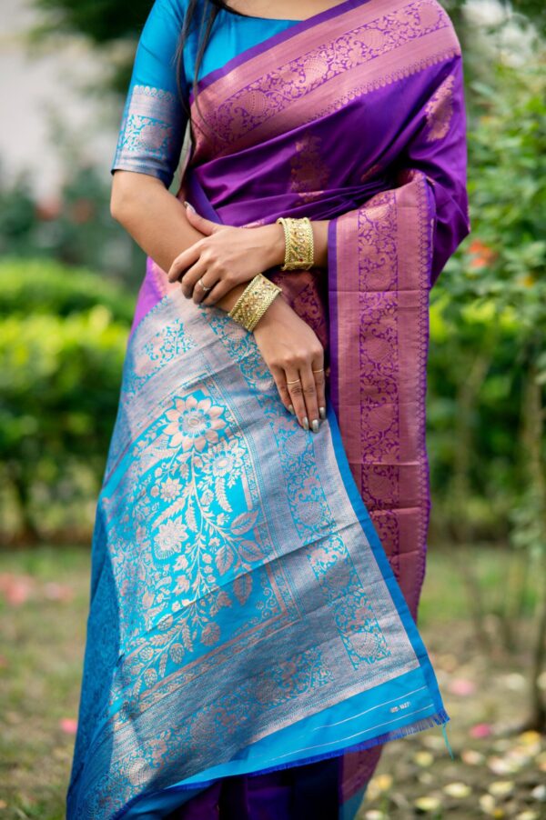 Premium Soft Banarasi Katan Silk Saree with Zari Weaving