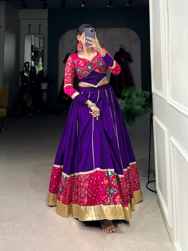 Classic Cotton Festive Silk Fusion Lehenga Choli