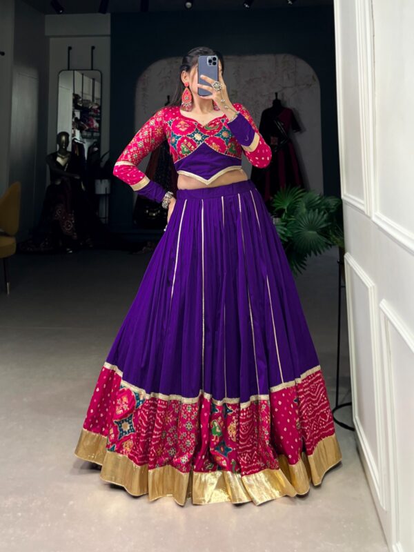 Classic Cotton Festive Silk Fusion Lehenga Choli