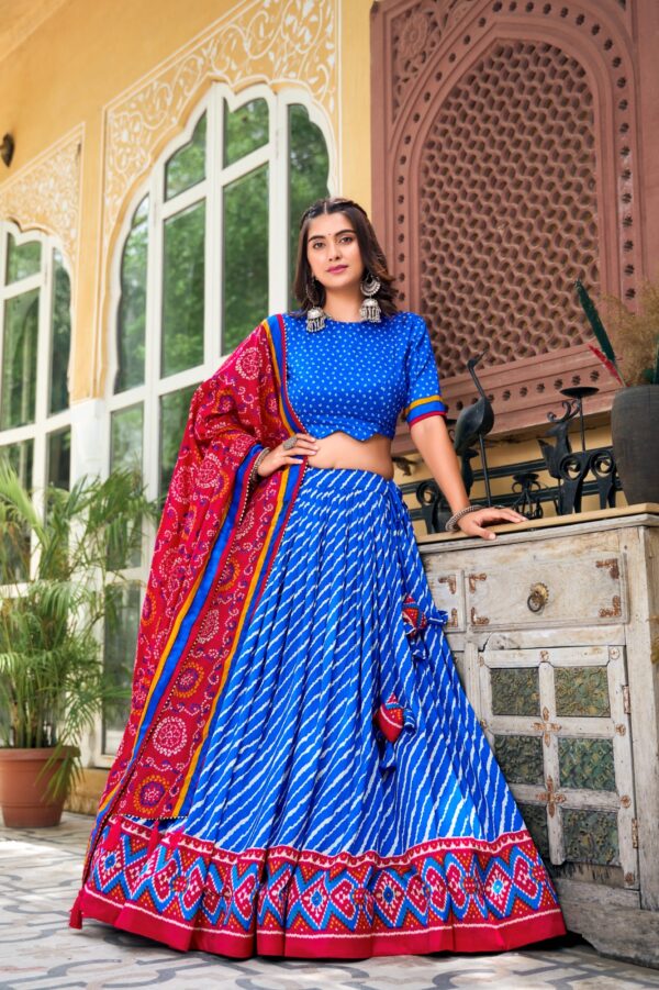 Pure Chanderi Lehenga Choli with Zari Border and Sequin Dupatta