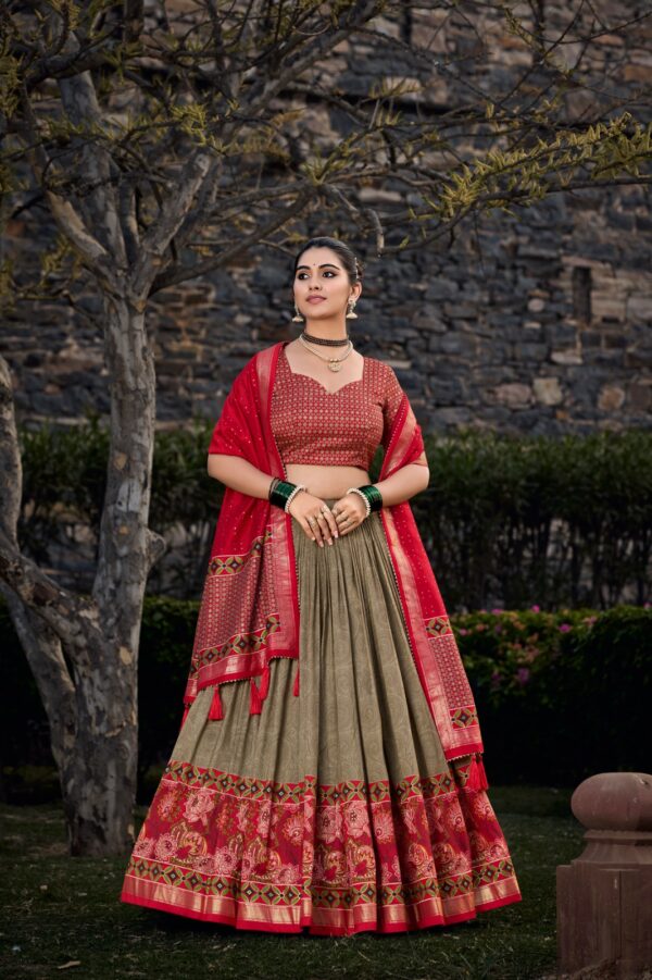 Tussar Silk Floral Lehenga Choli Set