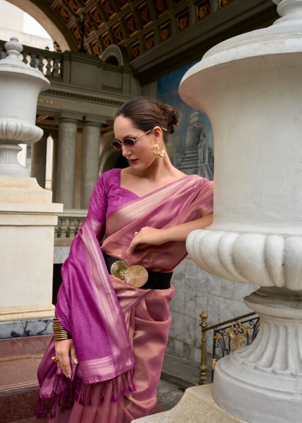 Titan Silk Saree with Designer Pallu and Blouse by RajPath Fabrics